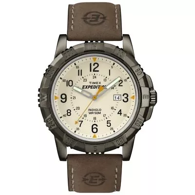 Timex Men’s 45mm Expedition Rugged Metal Quartz Leather Strap Watch T49990 • $59.99