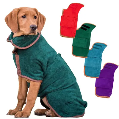 £36.65 • Buy PREMIUM Dogs Drying Coat Robe Bath Shower Wrap Pyjamas Towel Bathrobe Pet 