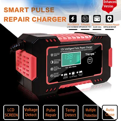 12V 24V Automatic Car Battery Charger Smart Jump Starter Pulse Repair AGM/GEL UK • £13.94