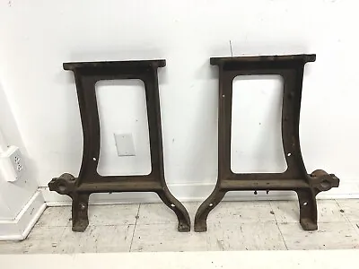 Vintage Industrial TABLE LEGS Cast Iron Metal Work Bench Ends MACHINE AGE Dining • $499.99