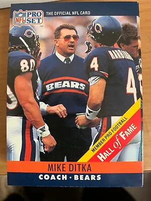 1990 ProSet NFL Football #59b Mike Ditka Head Coach Large Hall Of Fame On Banner • $1.25