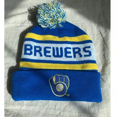 Milwaukee BREWERS Winter Hat With Pom - Baseball Adult Youth - MLB - BDA Inc. • $25