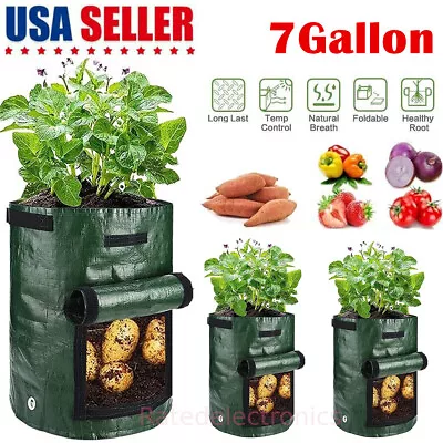 3Pack Durable Potato Grow Bags Garden Waterproof Reusable Vegetable Plant Pots • $10.57