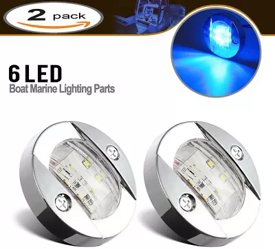 2X Marine Boat LED Deck Courtesy Light Stern Transom Lights Blue Anchor EOB • $9.99