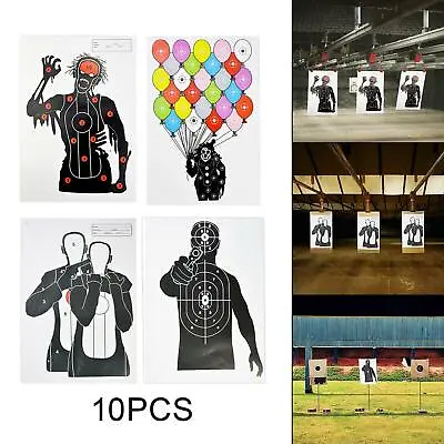 10Pcs Paper Silhouette Targets Fun Targets For Hunting Shooting Practice • £10.40