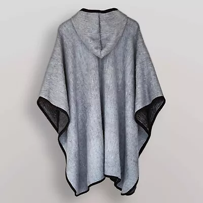 Light Baby Alpaca Wool Hooded Open Poncho Cape Wrap Shawl Unisex Handmade • $72.95