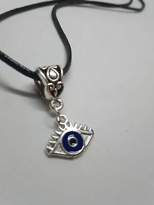 £3.95 • Buy Evil Eye Blue Lashes Necklace Eyeball Lucky Gothic Greek Steampunk Gift Wrapped