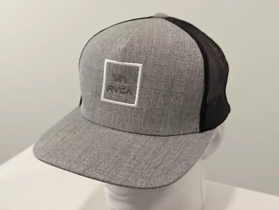 RVCA VA Hat Cap Adjustable Snap-Back Trucker Mesh White Box Logo • $10