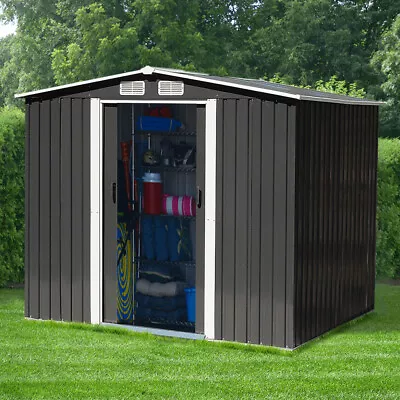 £289.95 • Buy Metal Garden Shed Heavy Duty Storage Sheds 6 X 4, 8 X 4, 8 X 6, 10 X 8 With Base