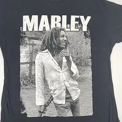 Bob Marley Black & White Picture T Shirt Sz ? 24 Wx32 L (No Tag) Reggae Band Tee • $15.99