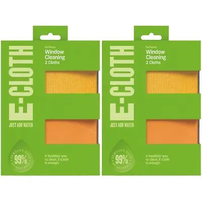 E-Cloth Glass Window No Chemicals Microfibre Cleaning & Polishing Cloths 2 Pack • £19.25