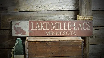 Custom Lake House & State Sign - Rustic Hand Made Vintage Wooden • $149