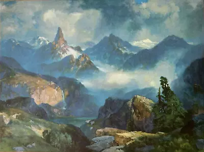 Vintage 1930 Thomas Moran Poster Print Index Peak Wyoming Yellowstone • $25.99