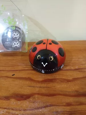 Lady Bug 60 Minute Egg Timer Kitchen No Batteries Required 1  1/2  Tall Kitch • $6