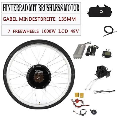 Electric Bike Conversion Kit 28 Inch 48V 1000W EBike Rear Motor Wheel With LCD • $203.30