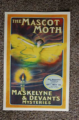 Maskelyne And Devants Magician Poster #1 1902 The Mascot Moth • $7