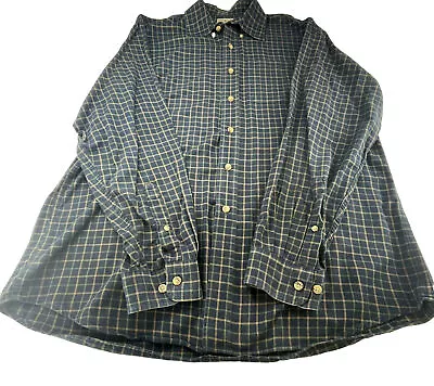 L.L. Bean Men's Shirt Size Large L. Blue Brown Plaid Long Sleeve Button Down • $14.49