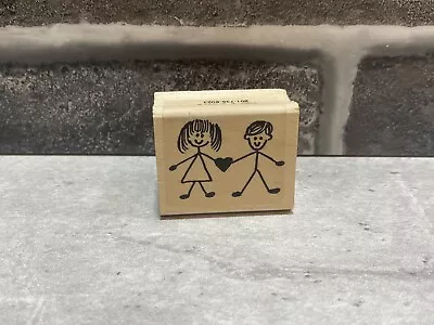 AIP VIP Rubber Stamp D  -2104 Couple Holding Hands With  Heart • $12