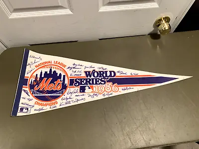 Vintage New York Mets Baseball Souvenir Pennant 1986 86 World Champs 29.5  • $41.39