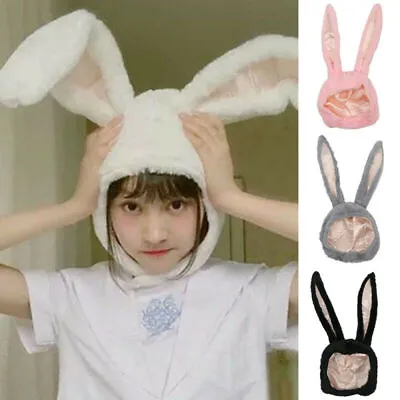 Funny Bunny Hat Rabbit Ears Costume Hood For Party Cosplay Winter Cap Women Kids • £11.01