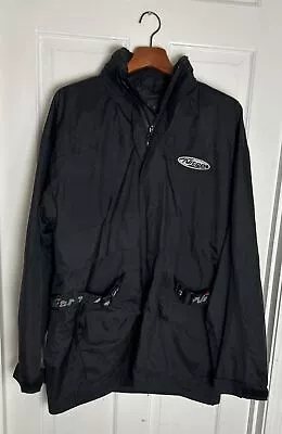 Nitro Racing Motorcycle Rain Jacket Weatherproof Men L Black Side Straps No Pads • $29.99