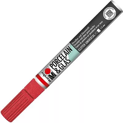 Marabu Porcelain/Glas Painter Marker Pen 1-2mm Glitter Red • £6.79