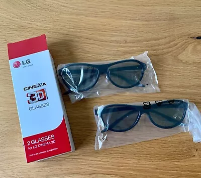 LG Cinema 3D Glasses X 2 Glasses For LG Cinema 3D Boxed Brand New • £4.99