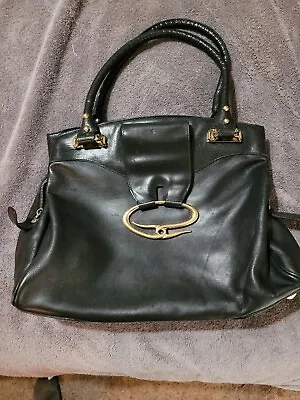 St. John Fabulous Italian Leather St. John Black Tote Satchel 15  X 12  X 5  • $50