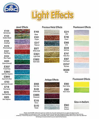 Brand New DMC Light Effects Thread YOU CHOOSE YOUR COLOUR  • $2.70