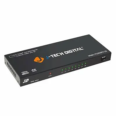 J-Tech Digital 8-Port HDMI V1.3 1-Input 8-Output 1x8 1080P HDMI Splitter HDCP  • $42.99