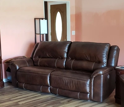 $899 • Buy Dual Power Reclining Leather Sofas (2 Available)