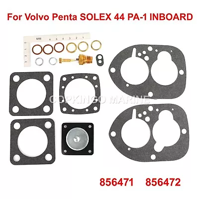 Carburetor Repair Kit For Volvo Penta SOLEX 44 PA-1 INBOARD MARINE 856471 856472 • $15.99