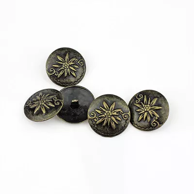12PCS Antique Round Metal Flower Carving Shank Buttons Sewing 25 20 Mm • £3.59