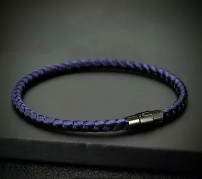  Men's & Womens Blue Rope Braided Bracelet Magnetic Closure Casual Style. • £2.49