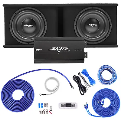Skar Audio Dual 12  2400w Sdr Complete Bass Pkg Loaded Sub Box - Amp - Wire Kit • $509.99