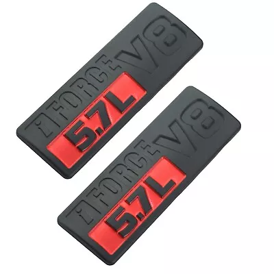 2pcs IFORCE 5.7L V8 Badge Side Emblem 3D Door Badge NamePlate (Black Red) • $19.99