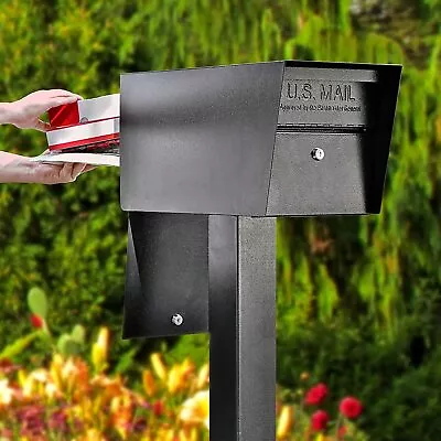 New Mail Boss Street Safe Latitude Security Locking Double Door Mailbox Black • $141.99