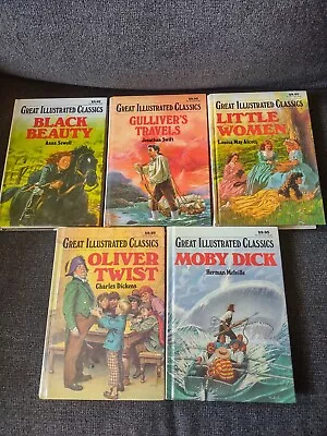 Great Illustrated Classics Lot Of 5 Oliver/Moby Dick/Black Beauty Hardcover • $16