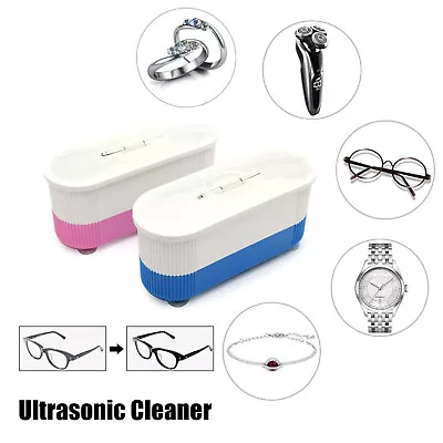 Ultrasonic Jewelry Cleaner Denture Eye Glasses Coins Silver Cleaning Machine Box • $8.39