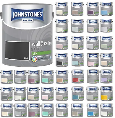 Johnstone's Wall & Ceiling Paint 2.5L Silk Emulsion Smooth Finish Tin All Colors • £24.49