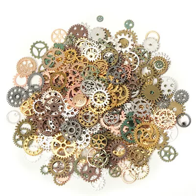50-100g Metal Gears Jewelry Making Parts Pendant Steampunk Cogs Mixed Charms DIY • $14.72