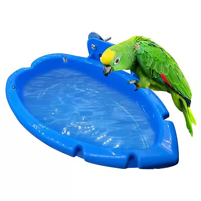 Bird Water Bath Tub For Pet Bird Cage Hanging Bowl Parrots Parakeet Birdbath • £7.49