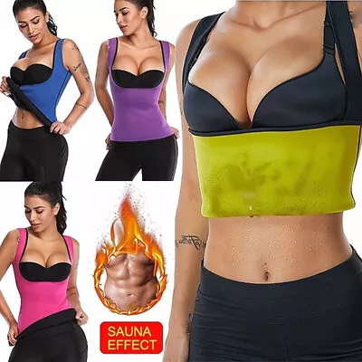 $12.99 • Buy Women's Waist Trainer Sauna Sweat Vest Slimming Body Shaper Tank Top Gym Fitness