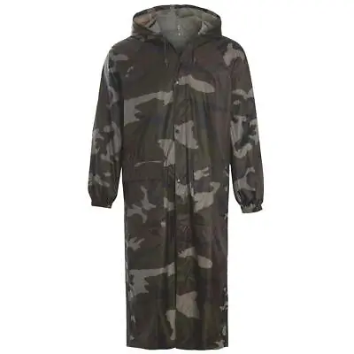 Adults Long Camouflage Waterproof Rain Coat  Camo Cagoul Trench Mac • £13.95