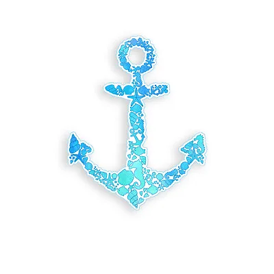 Sea Shell Anchor Sticker Beach Ocean Cup Cooler Laptop Car Window Bumper Decal • $2.95