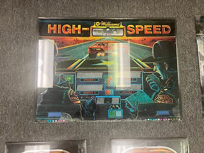 HIGH SPEED Pinball BACKGLASS By WILLIAMS 1986 • $847.53