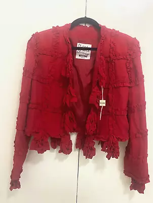 Moschino Red Ruffle Blazer Jacket The Nanny • $1250