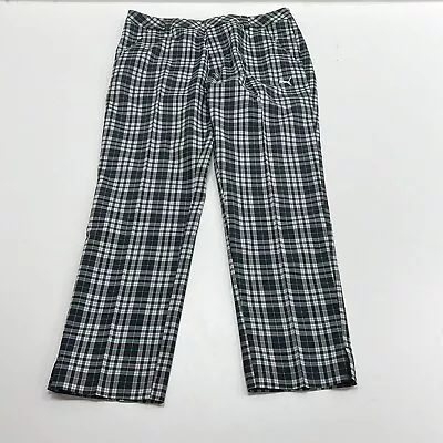 Puma Men's Multicolor Plaid Pockets Straight Leg Golf Pants Size 34x32 • $11.50