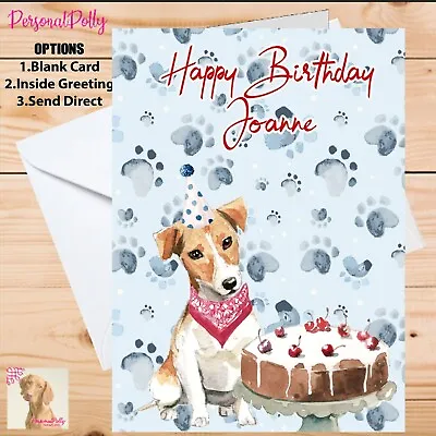 Personalised Jack Russell Card Birthday Farm Any Name Any Age Terrier • £2.82