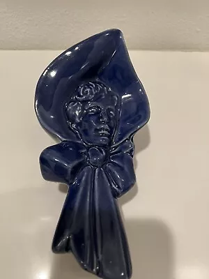 Wall Pocket Mc Coy Vintage Pottery Vase Planter Blue Lady In A Bonnet • $34.99